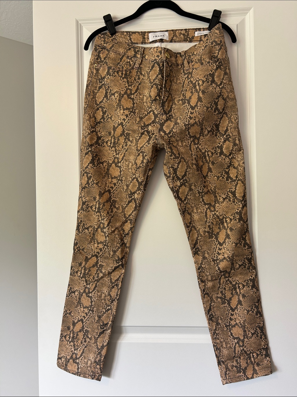 Frame Denim Brown Snake Print Jeans